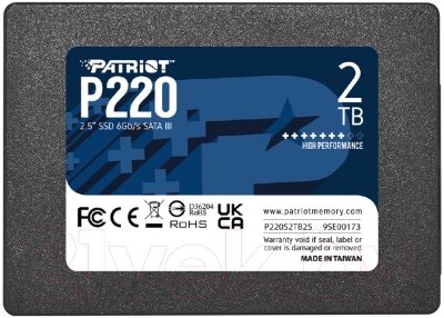 SSD диск Patriot P220 2TB (P220S2TB25) от компании Бесплатная доставка по Беларуси - фото 1