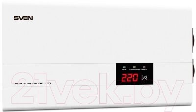 Стабилизатор напряжения Sven AVR SLIM-2000 LCD от компании Бесплатная доставка по Беларуси - фото 1