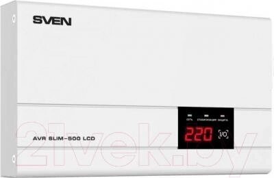 Стабилизатор напряжения Sven AVR SLIM-500 LCD от компании Бесплатная доставка по Беларуси - фото 1