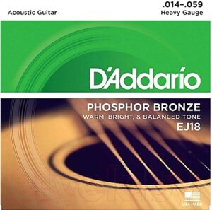 Струны для акустической гитары D'Addario EJ18 14-59