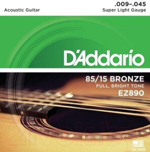 Струны для акустической гитары D'Addario EZ890 Super Light 9-45