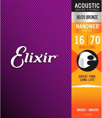 Струны для акустической гитары Elixir Strings 11306 16-70 Baritone от компании Бесплатная доставка по Беларуси - фото 1