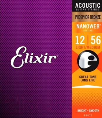 Струны для акустической гитары Elixir Strings 16077 12-56 от компании Бесплатная доставка по Беларуси - фото 1