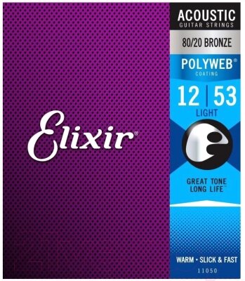 Струны для акустической гитары Elixir Strings Polyweb Lite 11050 12-53 от компании Бесплатная доставка по Беларуси - фото 1