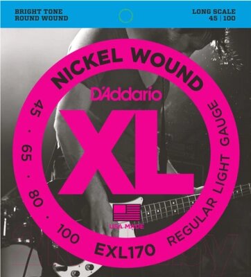 Струны для бас-гитары D'Addario EXL170 45-100 от компании Бесплатная доставка по Беларуси - фото 1