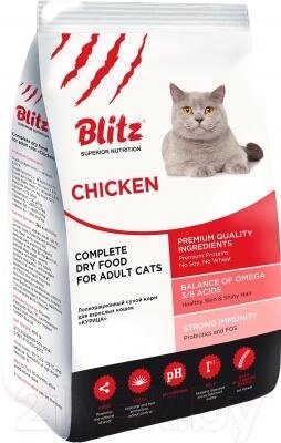 Сухой корм для кошек Blitz Pets Adults Cats Chiken от компании Бесплатная доставка по Беларуси - фото 1