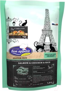 Сухой корм для кошек Bon Appetit Cat Adult Urinary с курицей и лососем / 681847