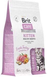 Сухой корм для кошек Brit Care Cat Kitten Healthy Growth с индейкой / 5066056