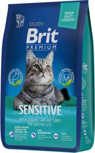 Сухой корм для кошек Brit Premium Cat Sensitive с ягненком и индейкой / 5049745
