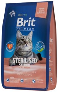 Сухой корм для кошек Brit Premium Cat Sterilized Salmon&Chicken / 5049851