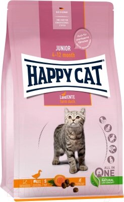 Сухой корм для кошек Happy Cat Junior 4-12 Month Land Ente утка, без злаков / 70545 от компании Бесплатная доставка по Беларуси - фото 1