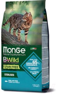 Сухой корм для кошек Monge BWild Cat Grain Free Sterilised Tuna