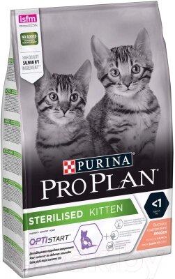 Сухой корм для кошек Pro Plan Sterilised Kitten с лососем от компании Бесплатная доставка по Беларуси - фото 1