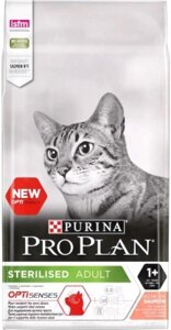 Сухой корм для кошек Pro Plan Sterilised Sensitive Adult OptiSenses с лососем