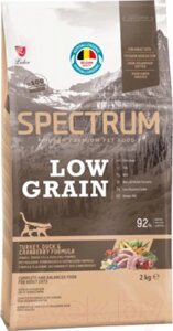 Сухой корм для кошек Spectrum Low Grain с уткой, индейкой, клюквой