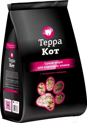 Сухой корм для кошек ТерраКот С говядиной и овощами TRK011 от компании Бесплатная доставка по Беларуси - фото 1