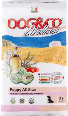 Сухой корм для собак Adragna Dog&Co Wellness Puppy Chicken&Rice от компании Бесплатная доставка по Беларуси - фото 1