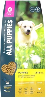 Сухой корм для собак All Puppies Сухой с курицей для щенков от компании Бесплатная доставка по Беларуси - фото 1