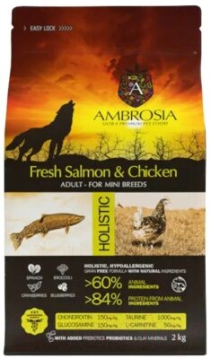 Сухой корм для собак Ambrosia Grain Free для мелких пород с лососем и курицей / U/ASC2 от компании Бесплатная доставка по Беларуси - фото 1