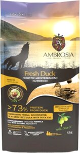 Сухой корм для собак Ambrosia Mediterranean для взрослых собак свежая утка / U/AHD5