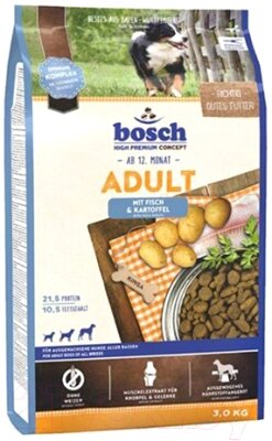 Сухой корм для собак Bosch Petfood Adult Fish&Potato от компании Бесплатная доставка по Беларуси - фото 1