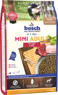 Сухой корм для собак Bosch Petfood Mini Adult Lamb&Rice от компании Бесплатная доставка по Беларуси - фото 1
