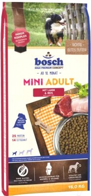 Сухой корм для собак Bosch Petfood Mini Adult Lamb&Rice от компании Бесплатная доставка по Беларуси - фото 1