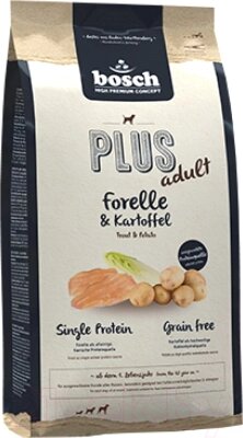 Сухой корм для собак Bosch Petfood Plus Forelle & Kartoffel / 5359025 от компании Бесплатная доставка по Беларуси - фото 1