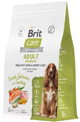 Сухой корм для собак Brit Care Dog Adult M Healthy Skin&Shiny Coat с лос. и инд. / 5066353 от компании Бесплатная доставка по Беларуси - фото 1