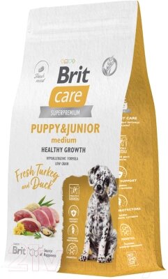 Сухой корм для собак Brit Care Dog Puppy&Junior M Healthy Growth с инд. и уткой / 5066285 от компании Бесплатная доставка по Беларуси - фото 1