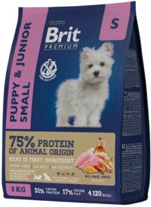 Сухой корм для собак Brit Premium Dog Puppy and Junior Small с курицей / 5049882