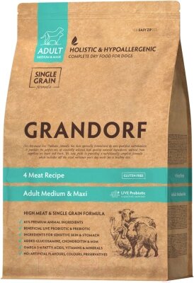 Сухой корм для собак Grandorf Dog 4 Meat Probiotic Medium&Maxi Breeds от компании Бесплатная доставка по Беларуси - фото 1