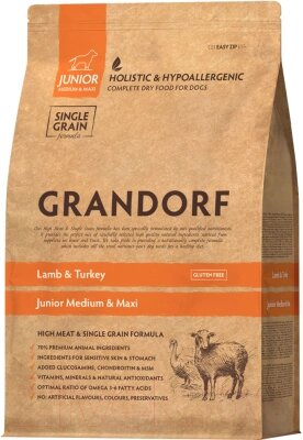 Сухой корм для собак Grandorf Dog Junior Lamb & Turkey от компании Бесплатная доставка по Беларуси - фото 1