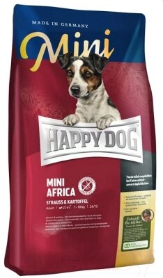 Сухой корм для собак Happy Dog Mini Africa. С мясом страуса / 61231 от компании Бесплатная доставка по Беларуси - фото 1