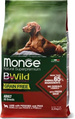 Сухой корм для собак Monge Dog BWild Grain Free Adult All Breeds Lamb от компании Бесплатная доставка по Беларуси - фото 1