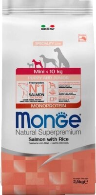 Сухой корм для собак Monge Dog Speciality Line Monoprotein Mini лосось с рисом от компании Бесплатная доставка по Беларуси - фото 1