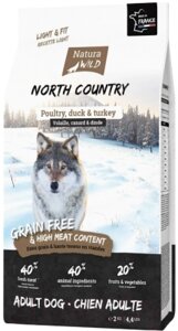 Сухой корм для собак Natura Wild Dog North Country с птицей контроль веса / 795158
