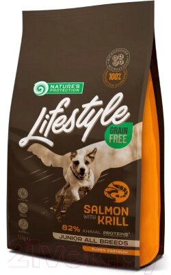Сухой корм для собак Nature's Protection Lifestyle Grain Free Salmon With Krill Junior / NPLS45686 от компании Бесплатная доставка по Беларуси - фото 1