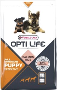 Сухой корм для собак Opti Life Puppy Sensitive All Breeds с лососем и рисом / 431163