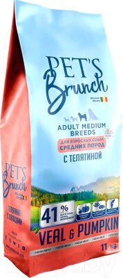 Сухой корм для собак Pet's Brunch Adult Medium Breeds с телятиной от компании Бесплатная доставка по Беларуси - фото 1