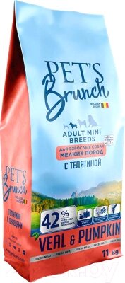 Сухой корм для собак Pet's Brunch Adult Mini Breeds с телятиной от компании Бесплатная доставка по Беларуси - фото 1