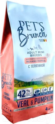 Сухой корм для собак Pet's Brunch Adult Mini Breeds с телятиной от компании Бесплатная доставка по Беларуси - фото 1