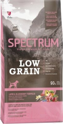 Сухой корм для собак Spectrum Low Grain для щенков ср. и крупных пород с ягненком и черникой от компании Бесплатная доставка по Беларуси - фото 1