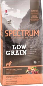 Сухой корм для собак Spectrum Low Grain для взрослых мини и мелких пород с ягненком и черникой