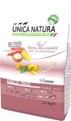 Сухой корм для собак Unica Natura Maxi утка, рис, картофель от компании Бесплатная доставка по Беларуси - фото 1