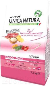 Сухой корм для собак Unica Natura Maxi ветчина, рис, картофель