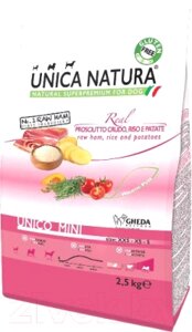 Сухой корм для собак Unica Natura Mini ветчина, рис, картофель