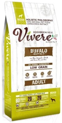 Сухой корм для собак Vivere Medium Adult Buffalo от компании Бесплатная доставка по Беларуси - фото 1