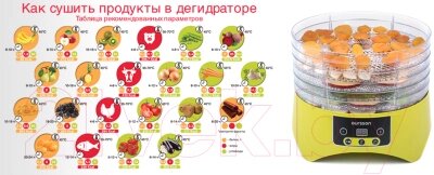 Сушилка для овощей и фруктов Oursson DH2302D/GA от компании Бесплатная доставка по Беларуси - фото 1
