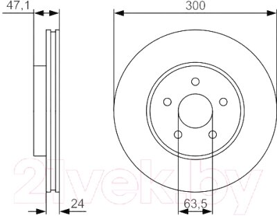 Тормозной диск Bosch 0986479S48 от компании Бесплатная доставка по Беларуси - фото 1